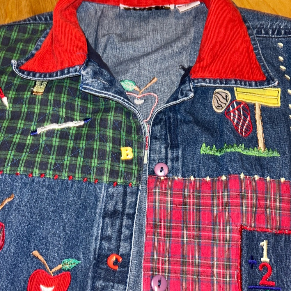 Keren Hart Multicolor Patchwork Jean Jacket - image 4